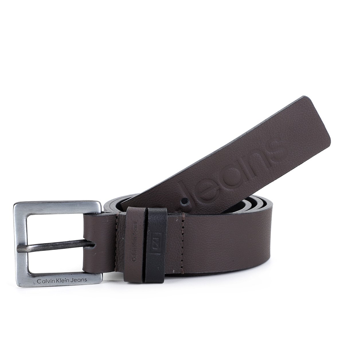 Cinto Couro Calvin Klein 4 Logo Grande Masculino