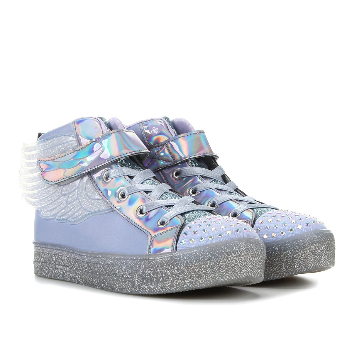 Tênis Infantil Cano Alto Skechers Shuffle Brights Sparkle Wings Feminino