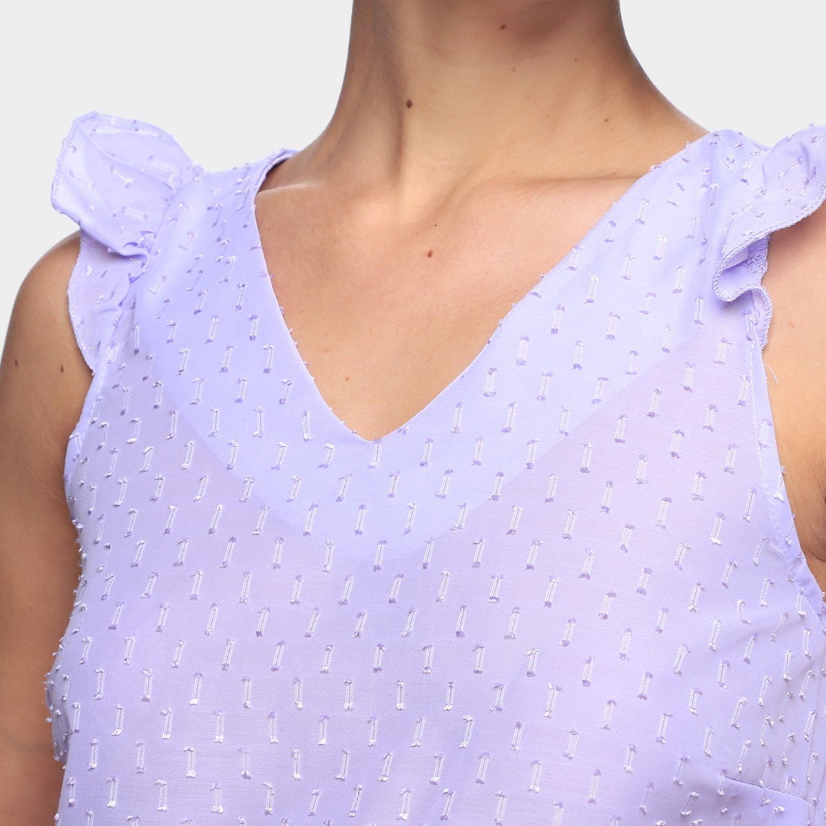 Regata Dom Fashion Decote V Transparente Feminina - Tam: P - 2