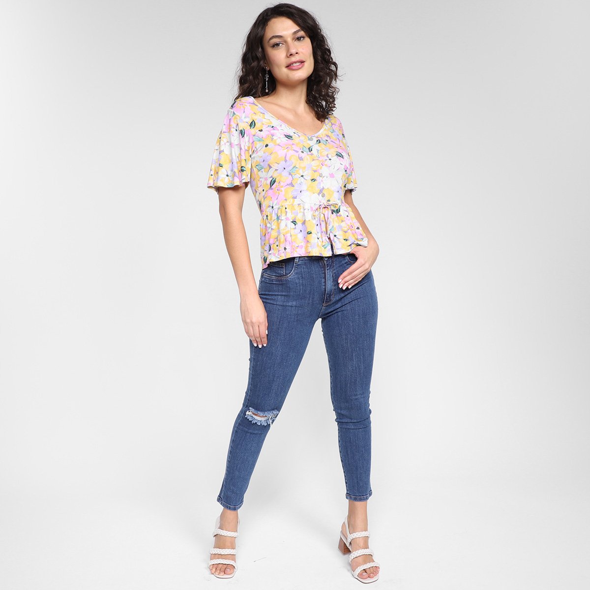 Blusa Lecimar Floral Feminina - Tam: M - 3