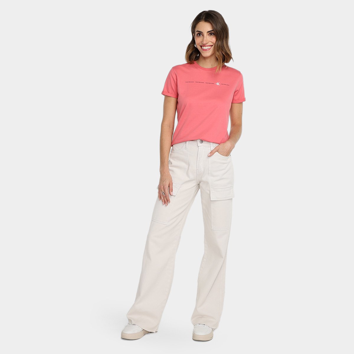 Camiseta Calvin Klein Logo I Feminina - Tam: M - 3