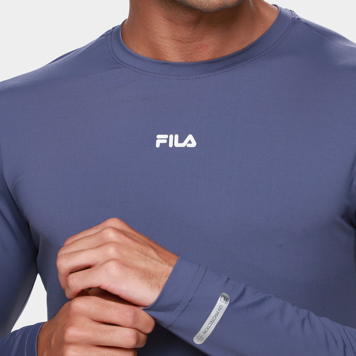 Camiseta Fila Proteção UV Manga Longa Masculina - Tam: M - 2