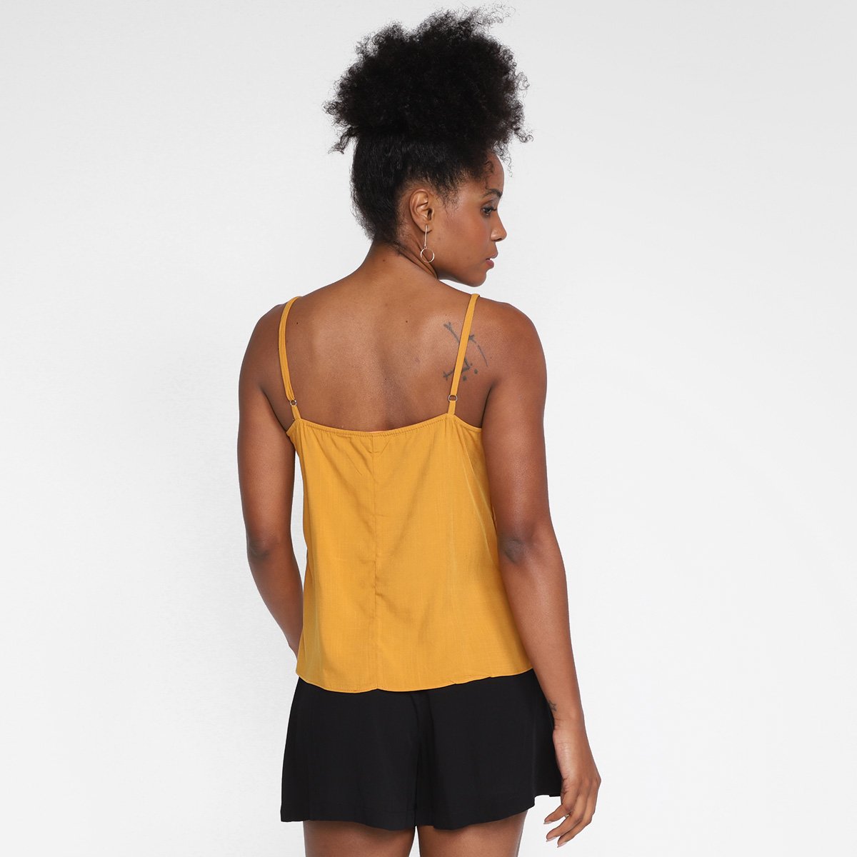 Regata Road Mel Botões Alça Fina Feminina - Tam: P - 1