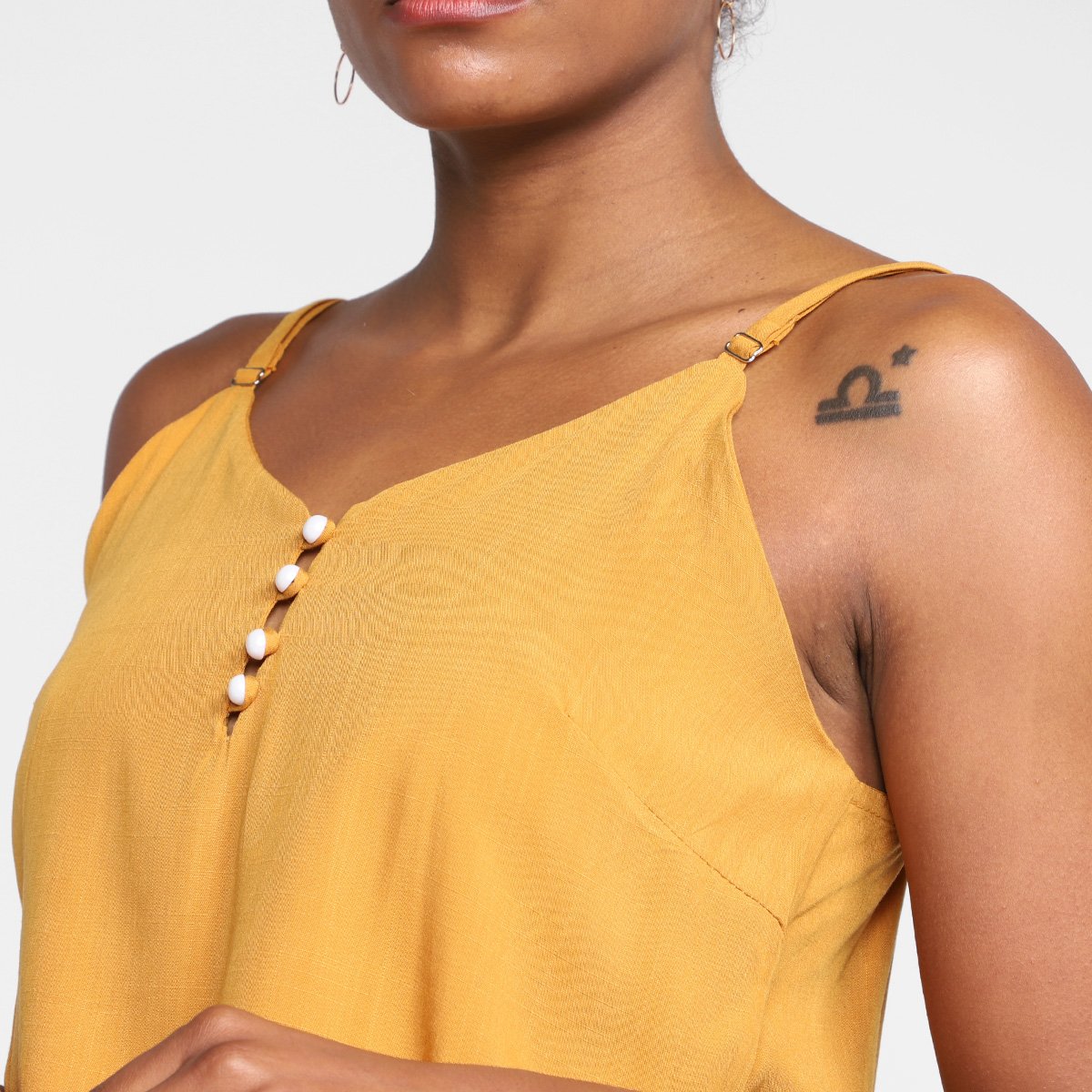 Regata Road Mel Botões Alça Fina Feminina - Tam: P - 3