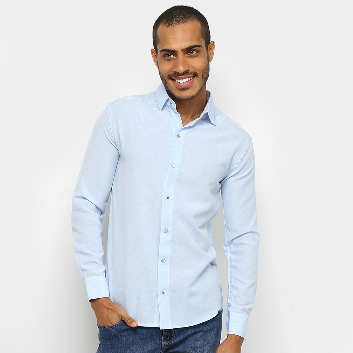 Camisa Manga Longa Milano Lisa Slim Masculina