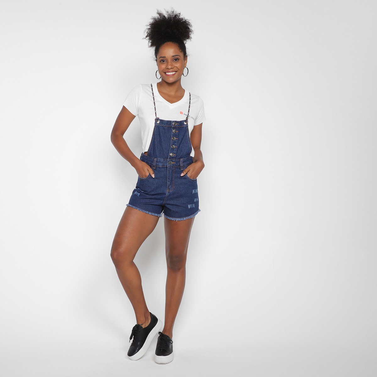 Macacão Jeans Hang Loose Flat Feminino - Tam: 38 - 3