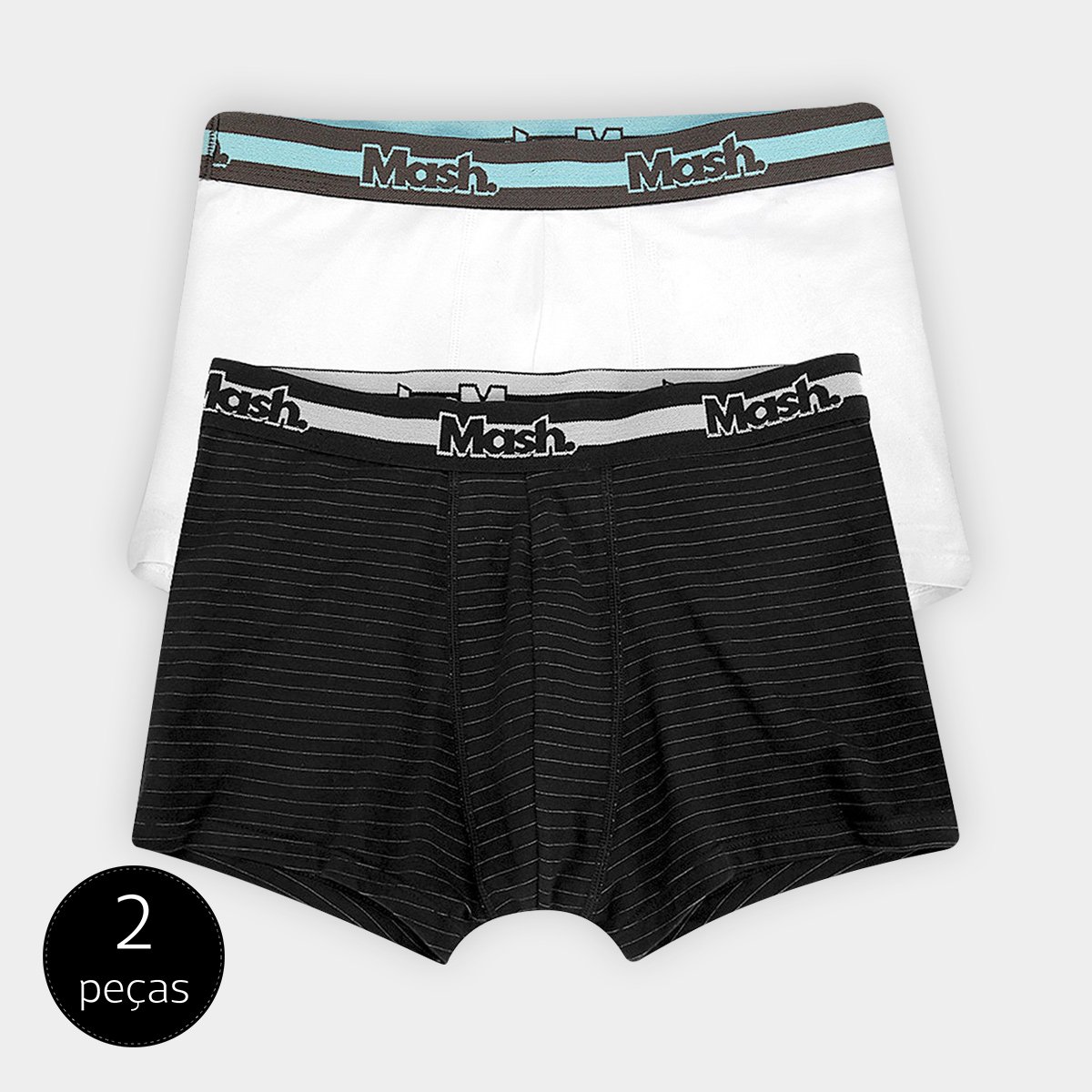Kit Cueca Boxer Mash c/ 02 Peças