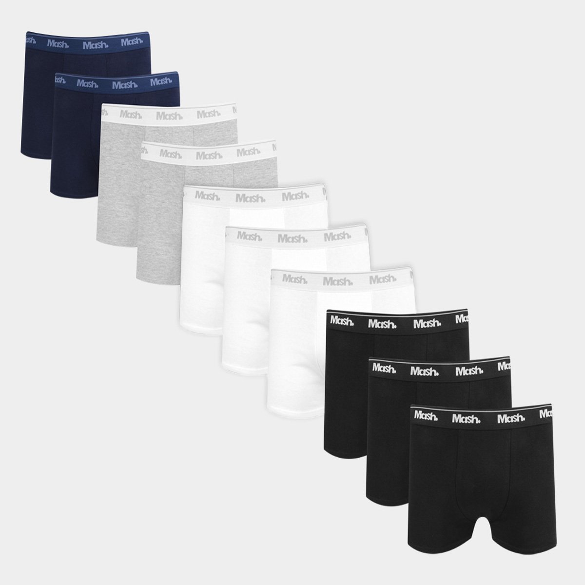 Kit Cueca Boxer Mash Masculina 10 Peças - Tam: M