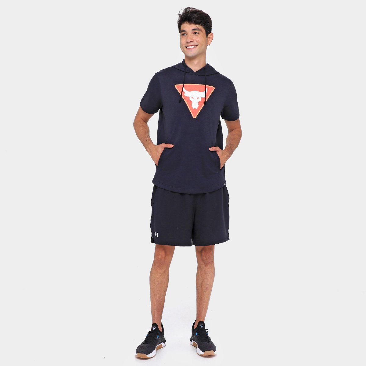 Camiseta Moletom Under Armour Manga Curta Pjt Rock Terry SS com Capuz Masculina - Tam: P - 3