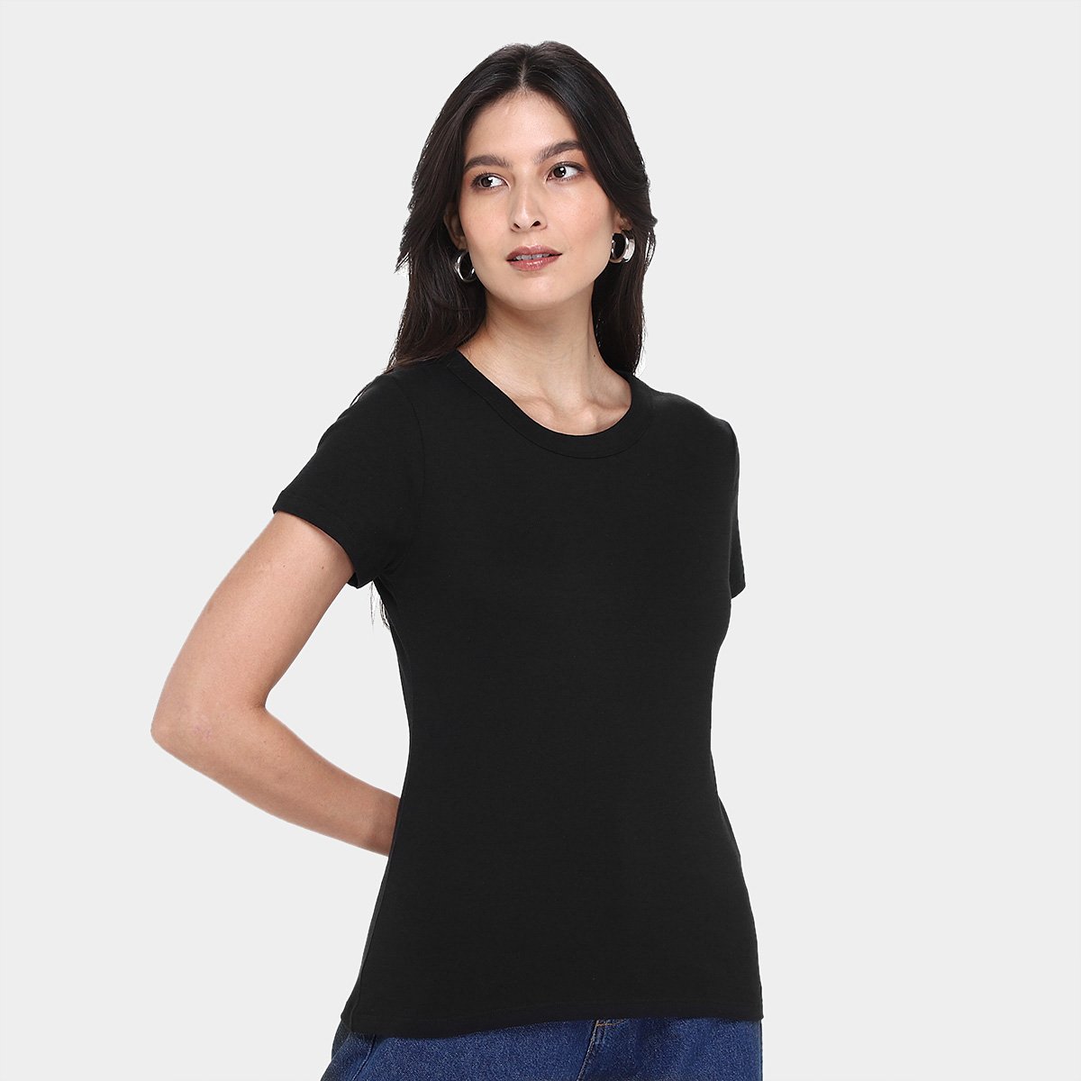Kit Camiseta Hering Básica Feminina 3 Peças - Tam: M - 1