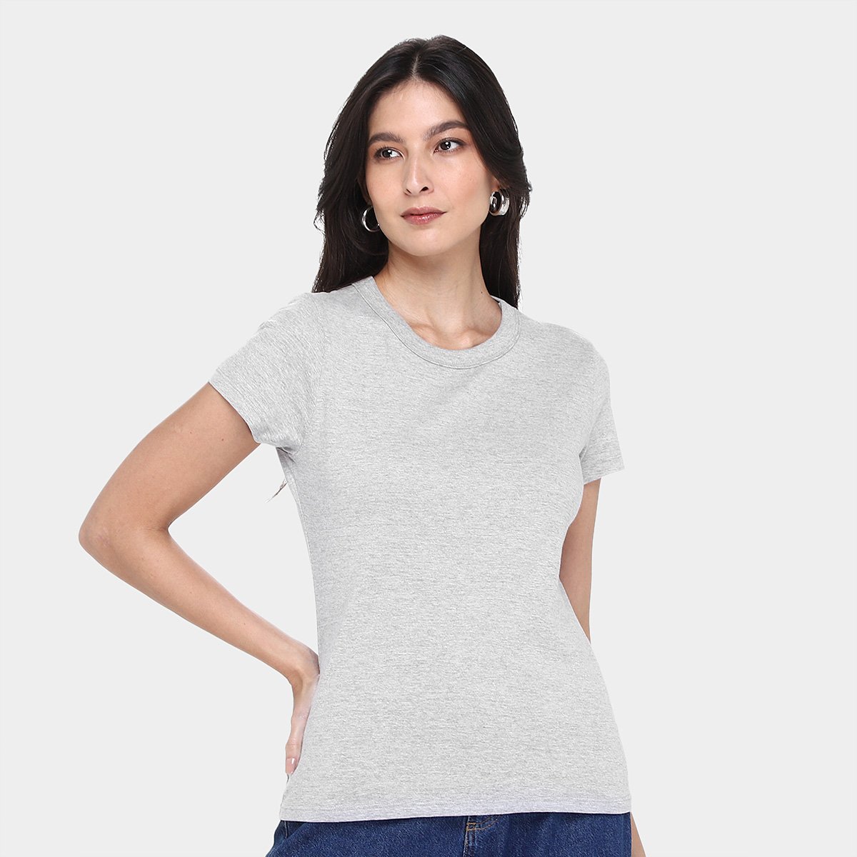 Kit Camiseta Hering Básica Feminina 3 Peças - Tam: M - 4