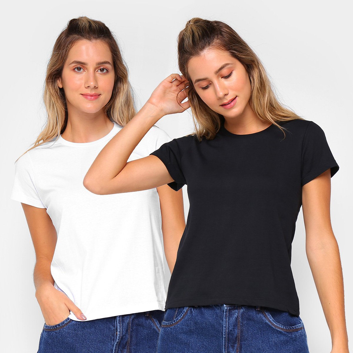 Kit Camiseta Burn Básica C/ 2 Peças Feminina