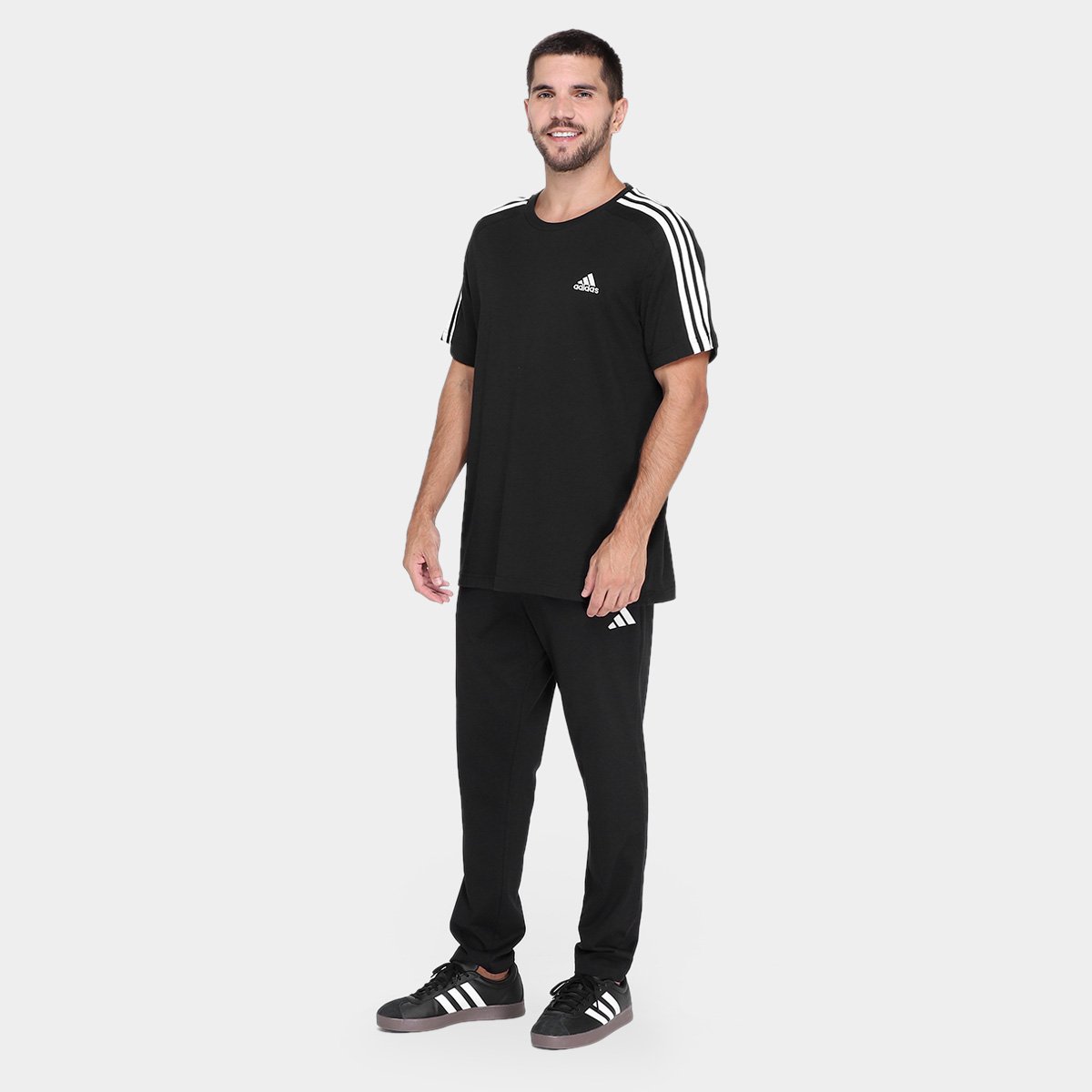 Calça Adidas Logo Single Jersey Masculina - Tam: P - 3