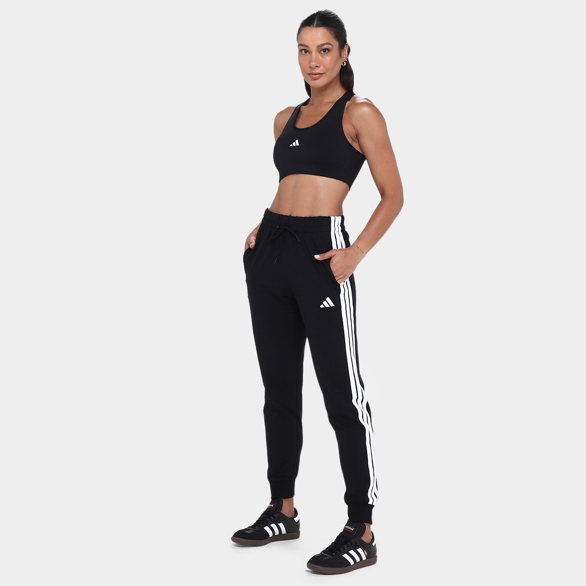 Calça Adidas Single Jersey 3 Listras Feminina - Tam: G - 3