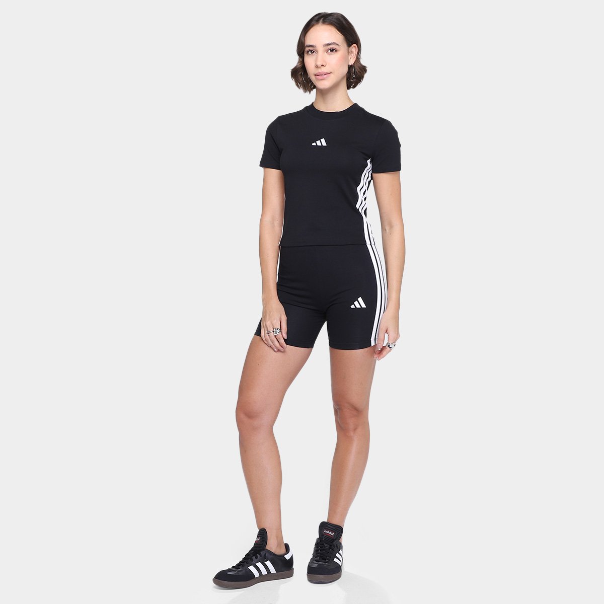 Camiseta Adidas Slim 3 Stripes Feminina - Tam: P - 3