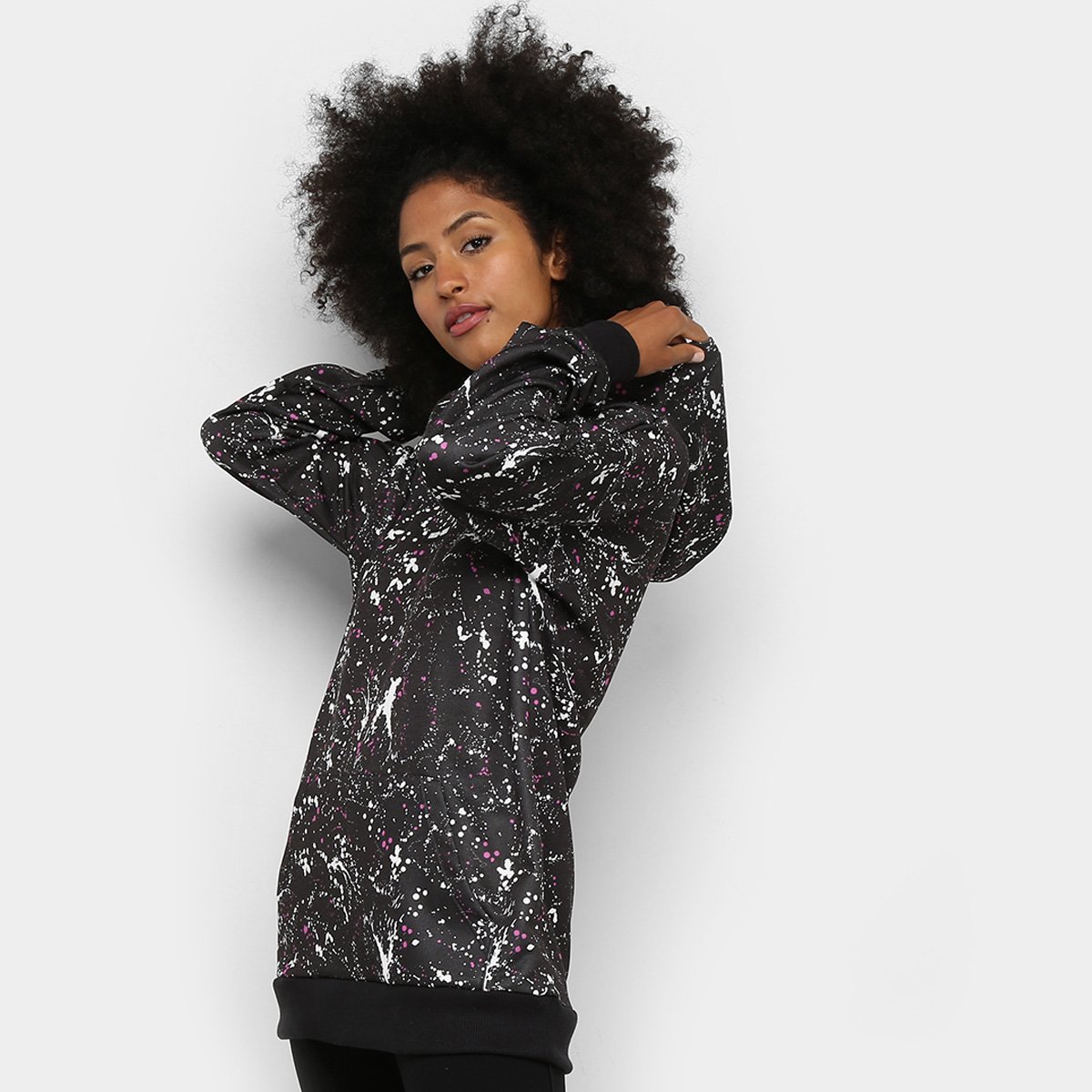 Blusão Moletom Colcci Estampado Com Capuz Feminino