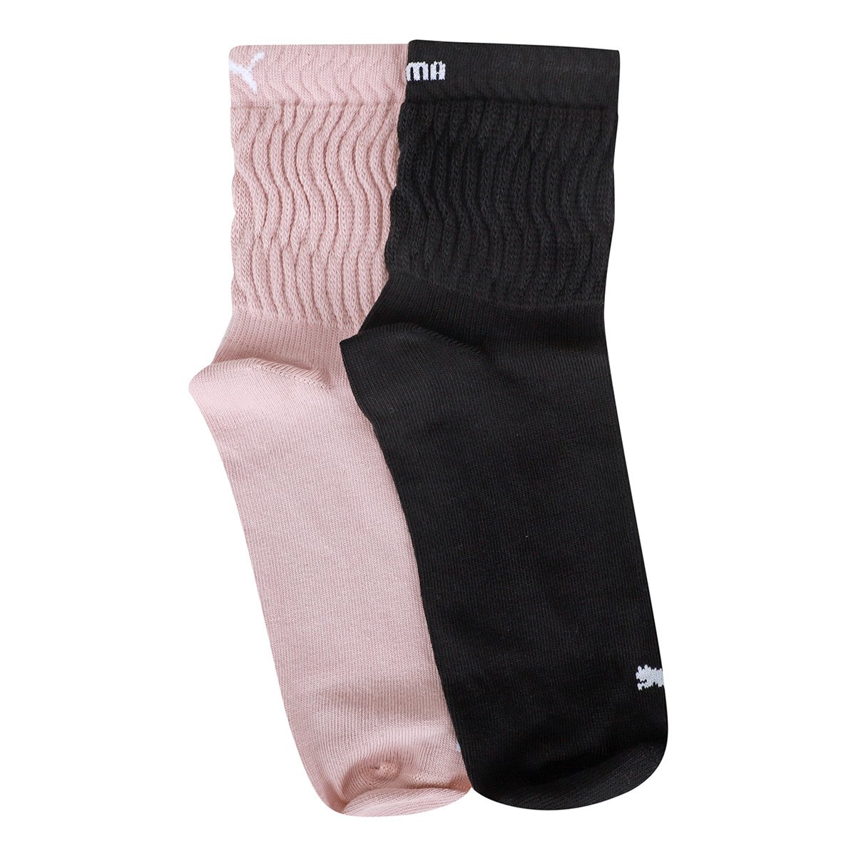 Kit Meia Puma Cano Médio Esportiva C/ 2 Pares Feminina - Tam: 34/39 - 3