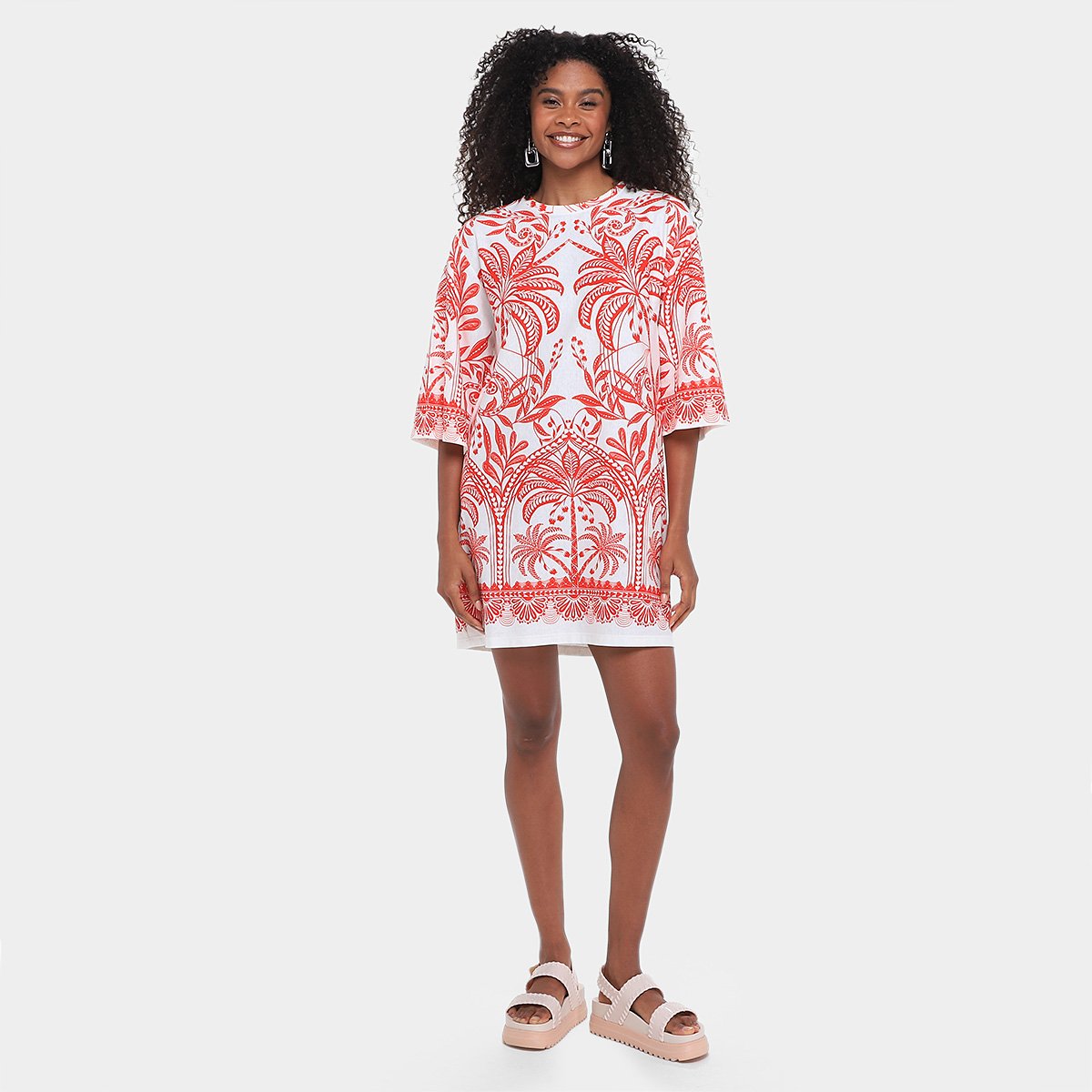 Vestido Farm T-Shirt Big Coqueiro De Flor - Tam: P - 3