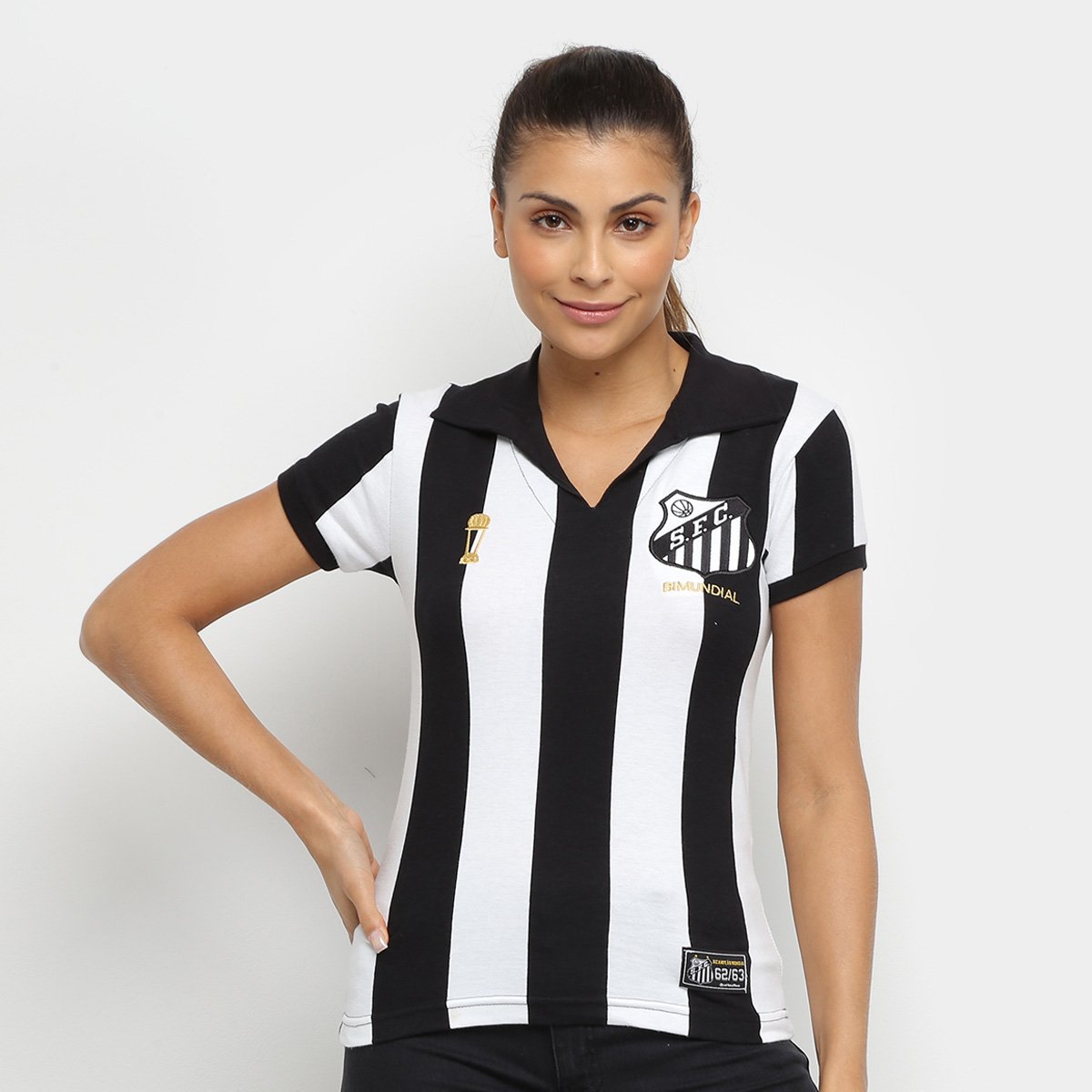 Camisa Santos 1963 Listrada Retrô Mania Feminina