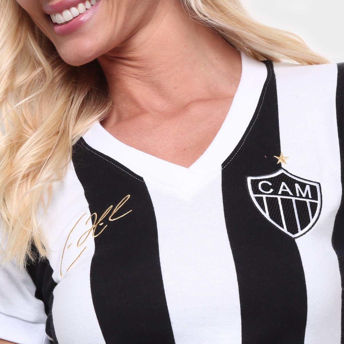 Camiseta Atlético Mineiro Retrô Mania 1983 nº 11 Eder Feminina - Tam: GG - 2