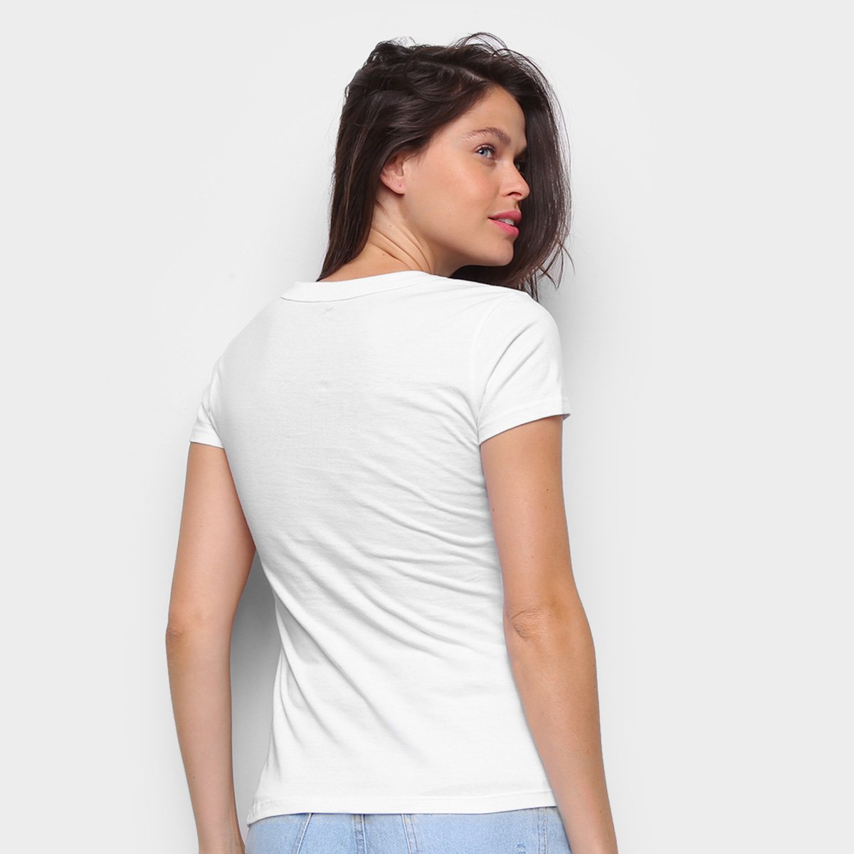 Kit Camiseta Básica Hering Manga Curta Feminina 2 Peças - Tam: P - 4