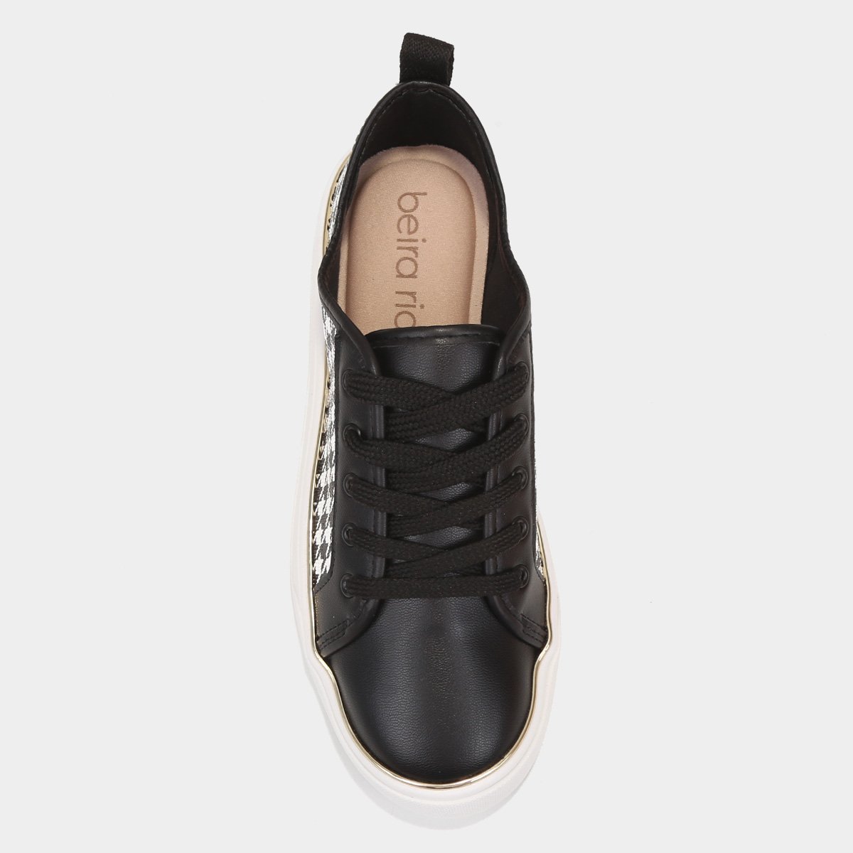 Tênis Beira Rio Estampado Pied de Poule Feminino - Tam: 34 - 2