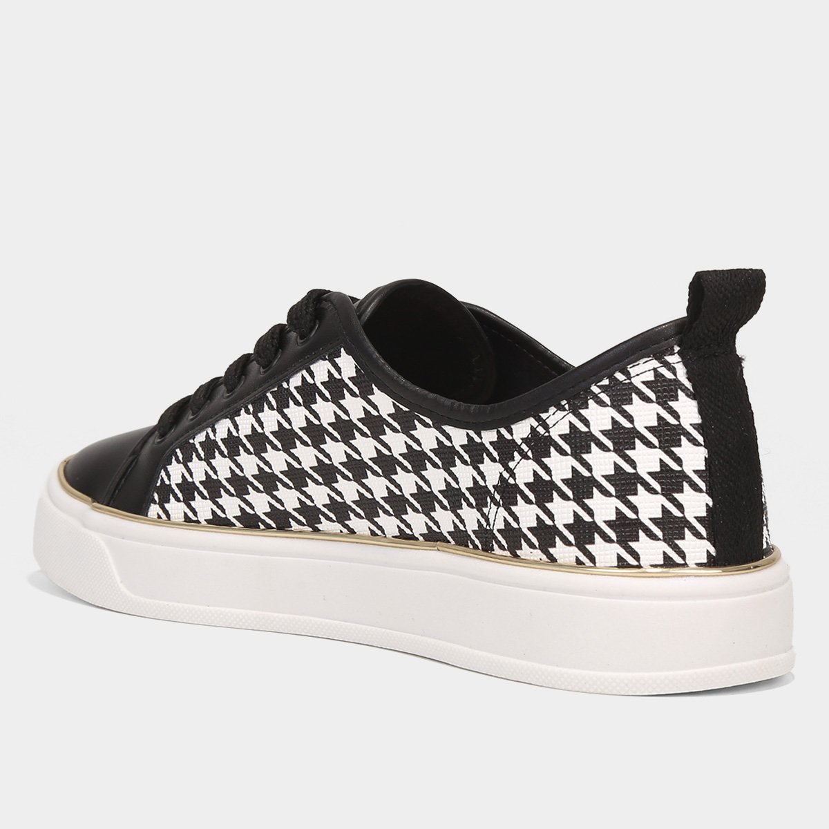 Tênis Beira Rio Estampado Pied de Poule Feminino - Tam: 34 - 3