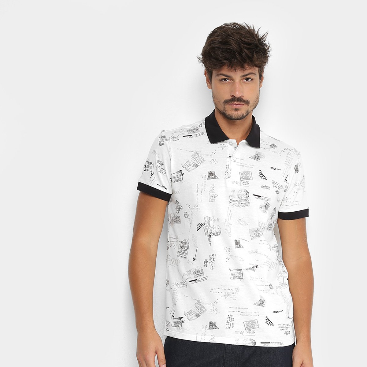 Camisa Polo Colcci Estampada Masculina