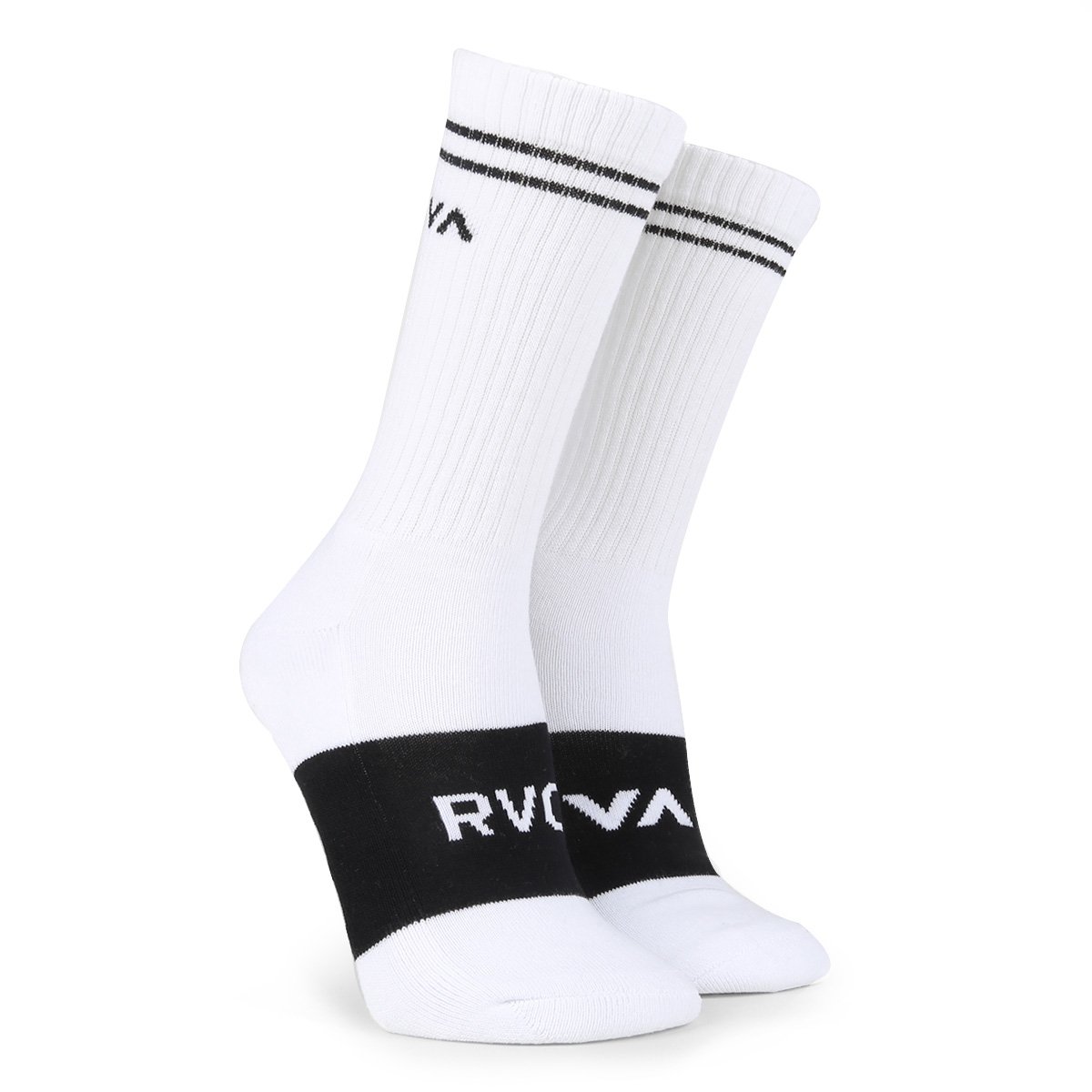 Meia Cano Médio RVCA Básica Block Masculina