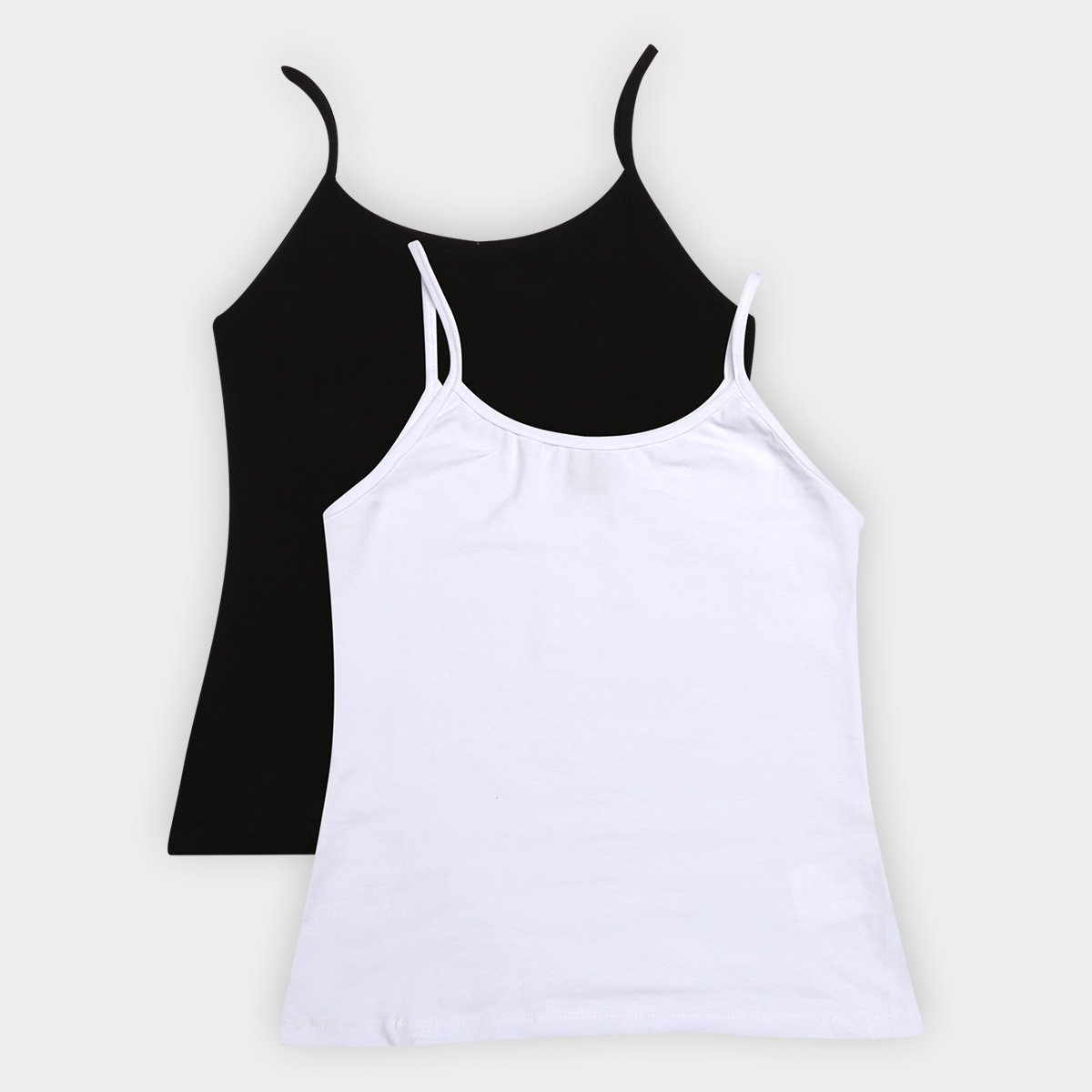 Kit Regata Básica Alça Fina Feminina c/ 2 Peças