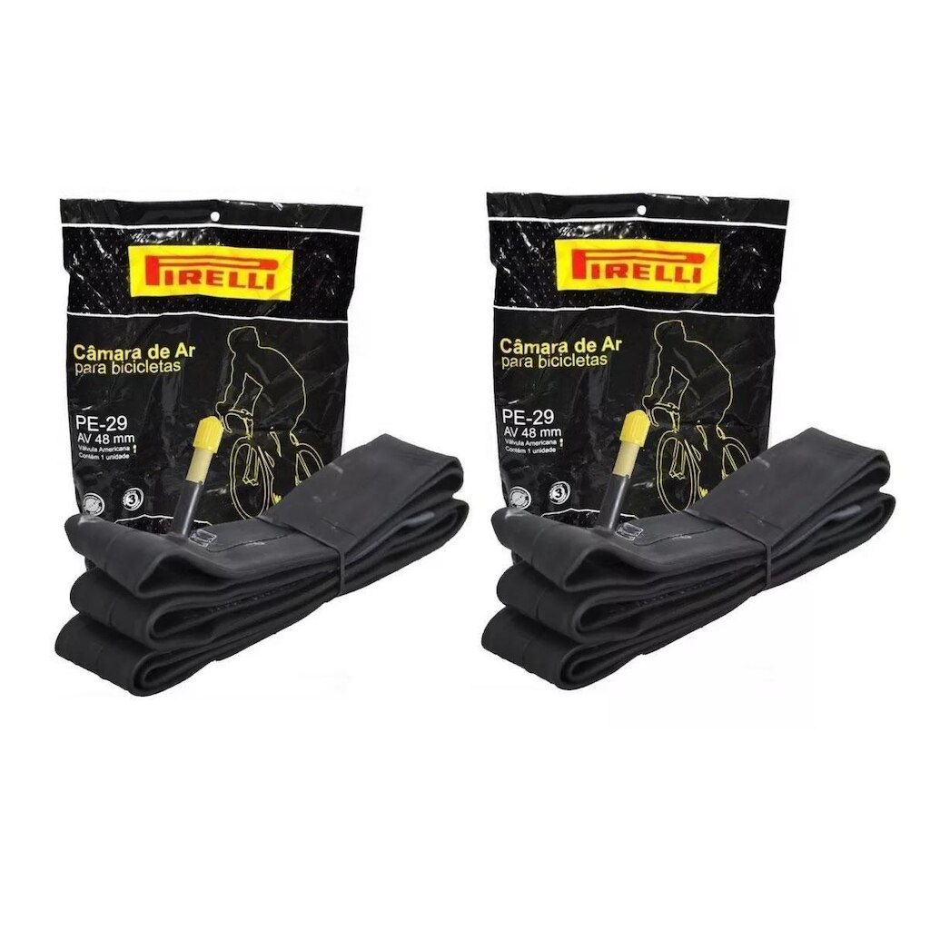 2x câmara de ar 29 x 1.75/2.35 mtb Pirelli bico grosso 48 mm