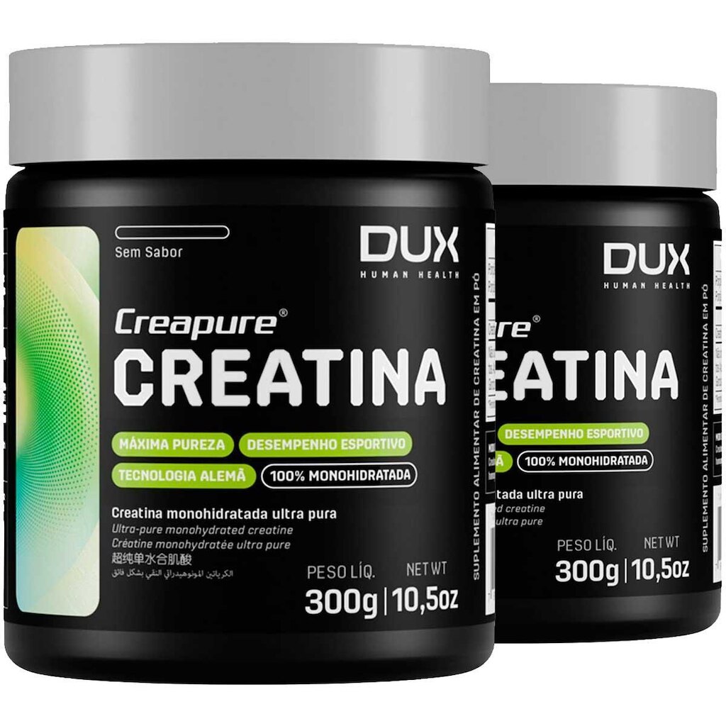 2x Creatina Monohidratada Creapure Dux 300g Sabor Sem Sabor
