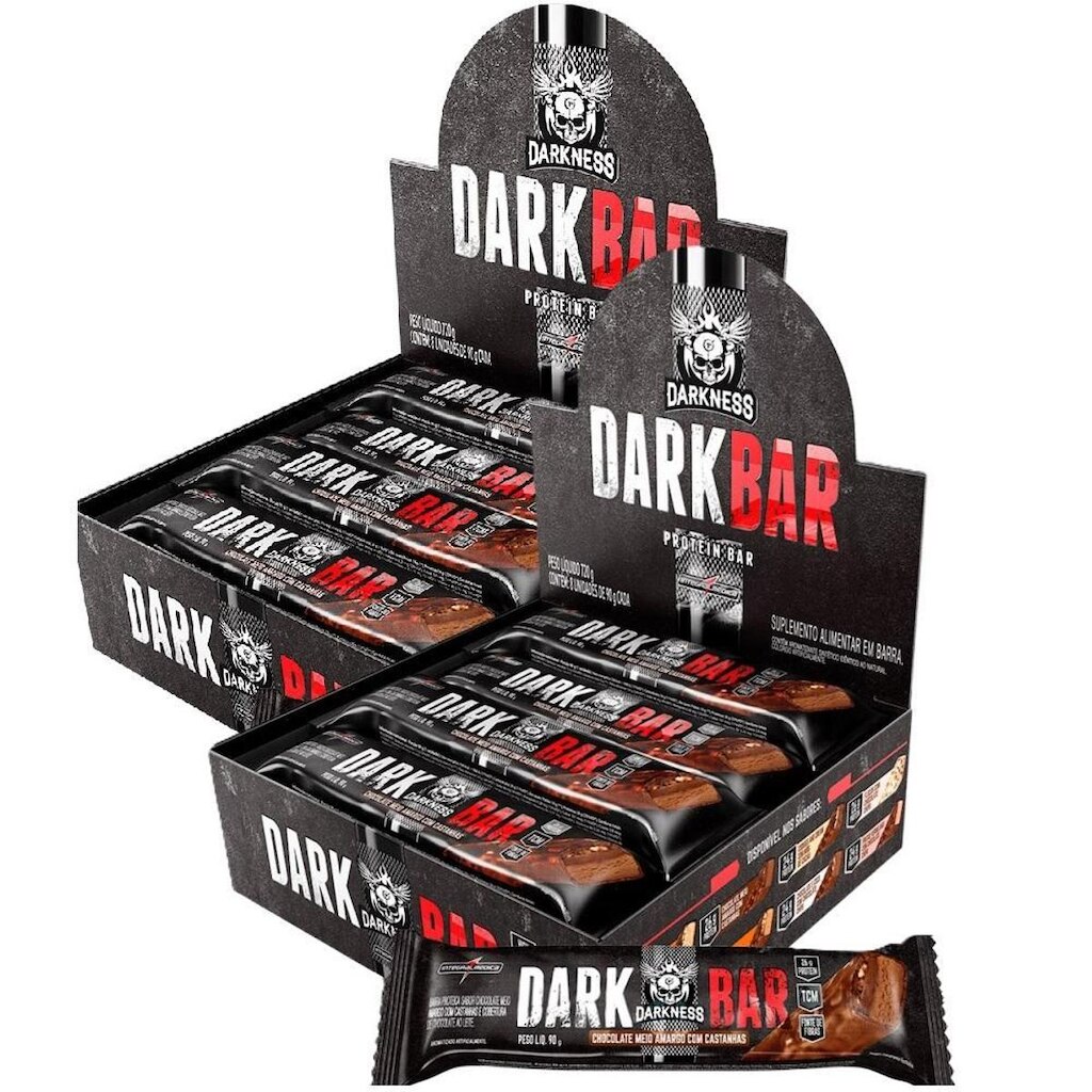 2x Dark Bar Darkness Chocolate Meio Amargo - Integralmédica 8 un.