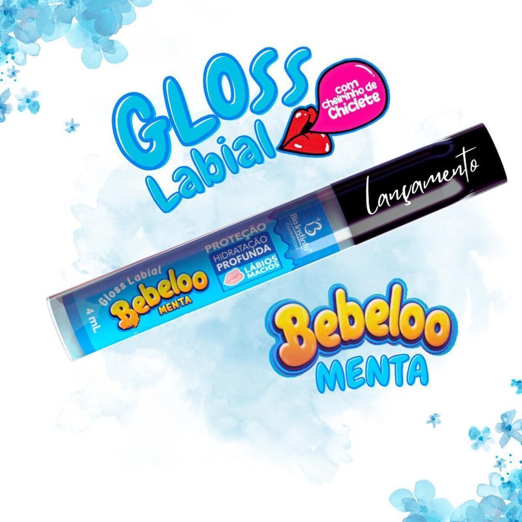2x Gloss Labial Menta Bebeloo Bio Instinto - Lábios Hidratados e Brilhosos
