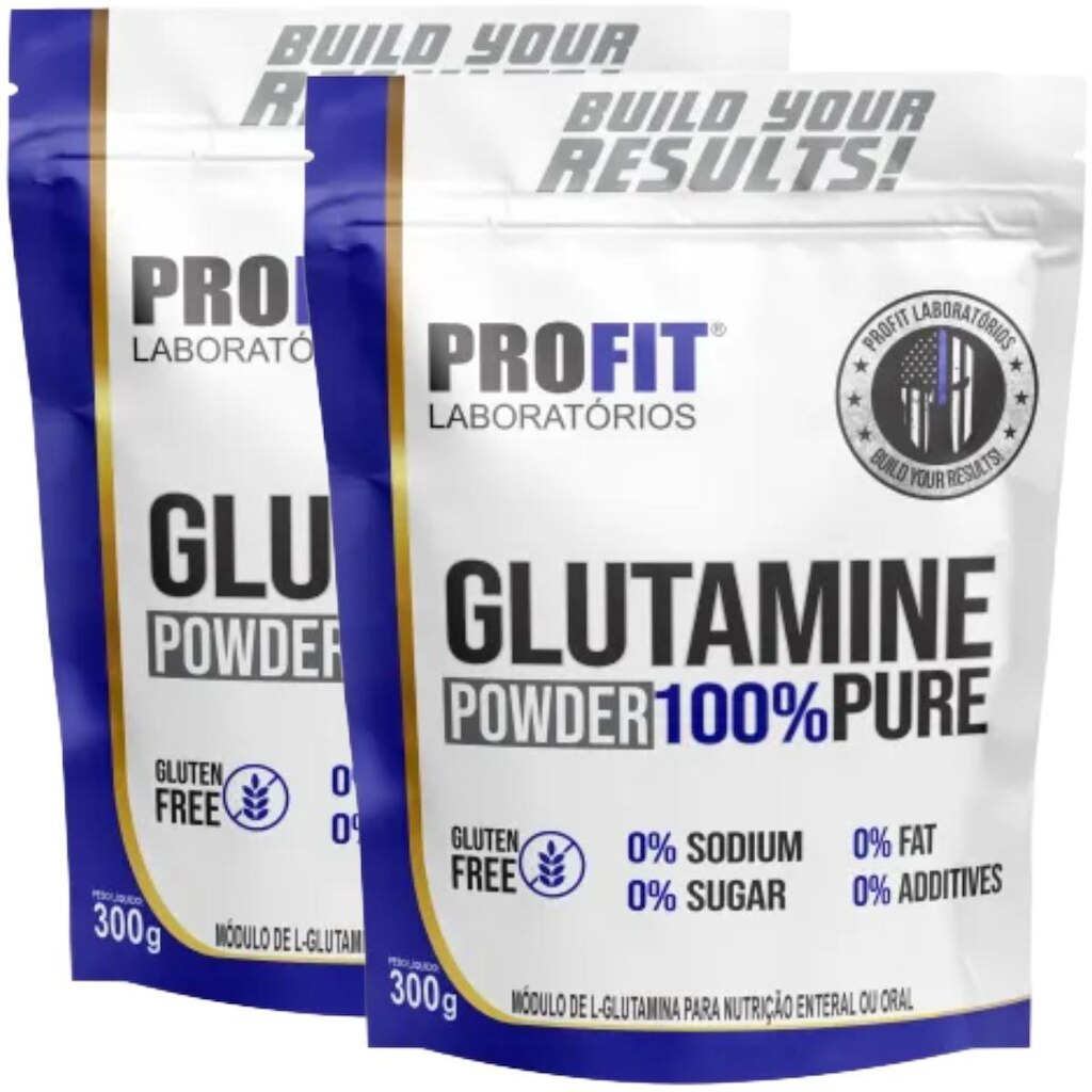 2X GLUTAMINA PURA 300G REFIL PROFIT