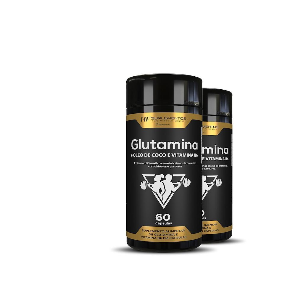 2x GLUTAMINA+OLEO DE COCO E VITAMINAB6 60CAPS HF SUPLEMENTOS