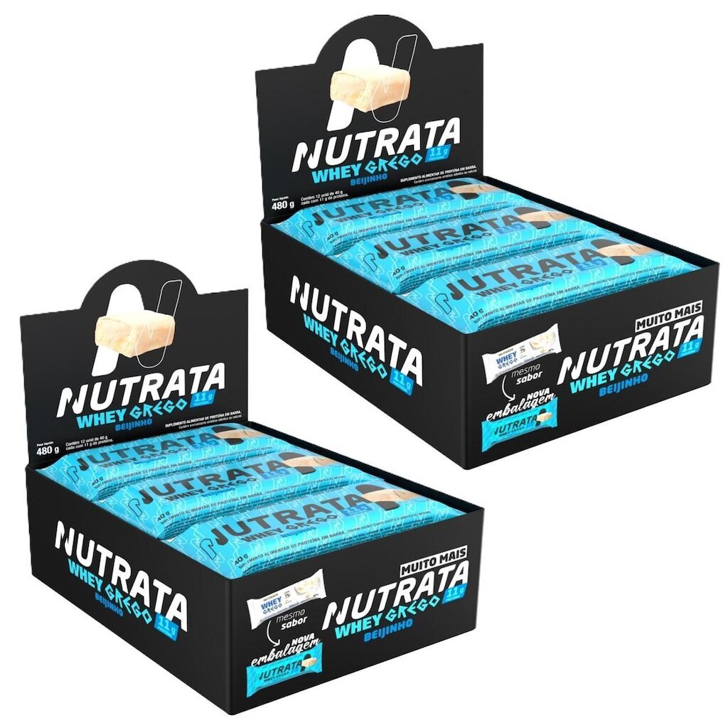 2x Grego Bar Beijinho de Coco - Nutrata 12 un.