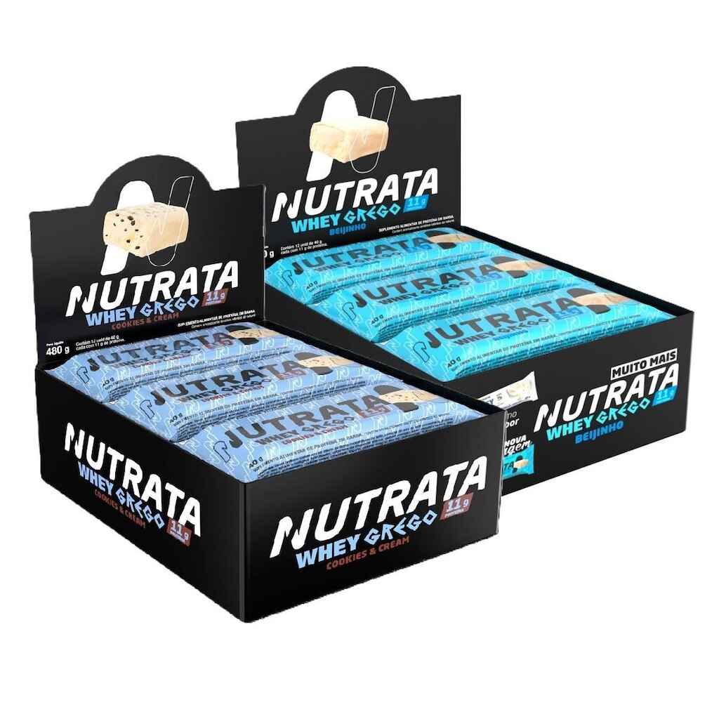 2x Grego Bar Beijinho e Cookies - Nutrata 12 un.