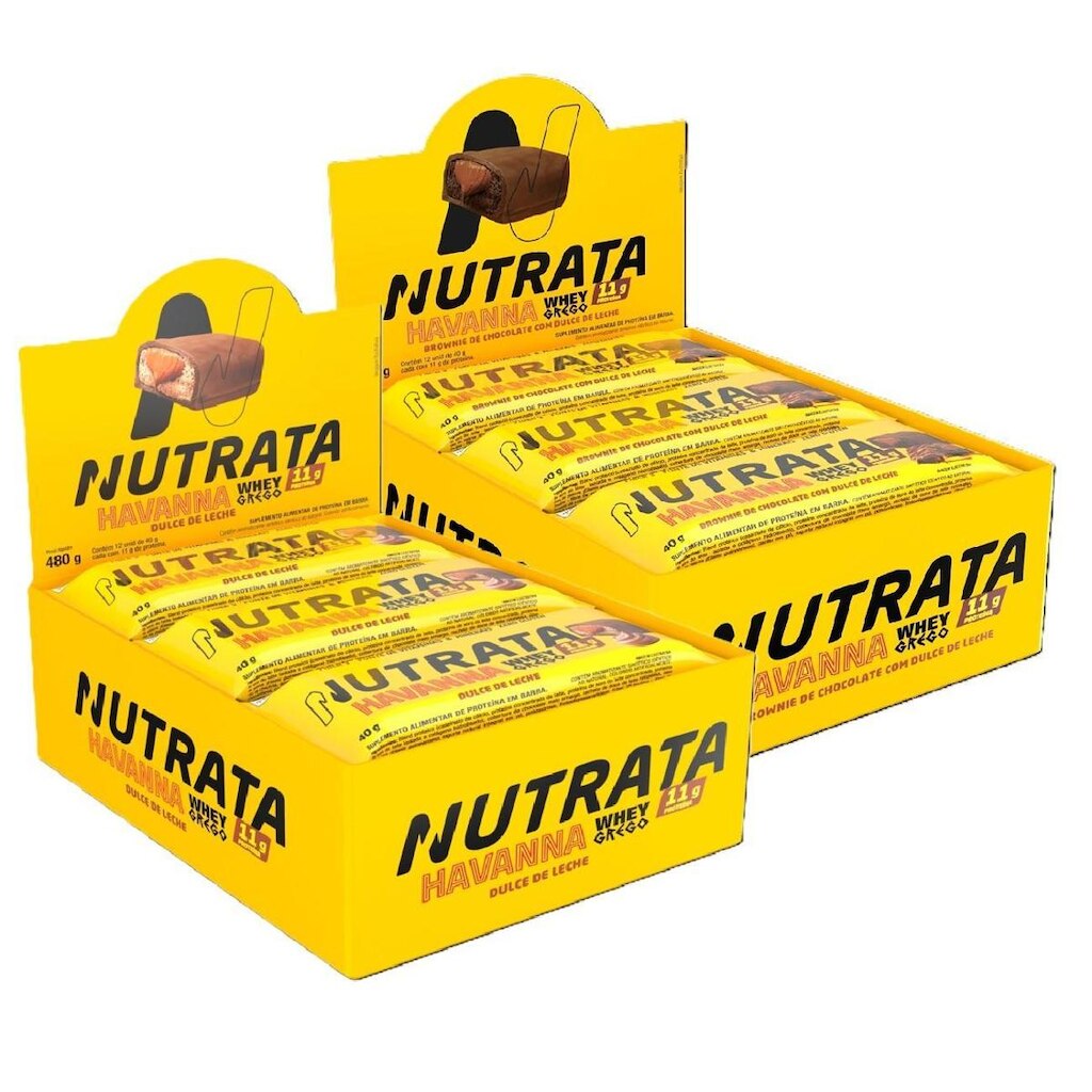 2x Grego Bar Brownie e Havanna - Nutrata 12 un.