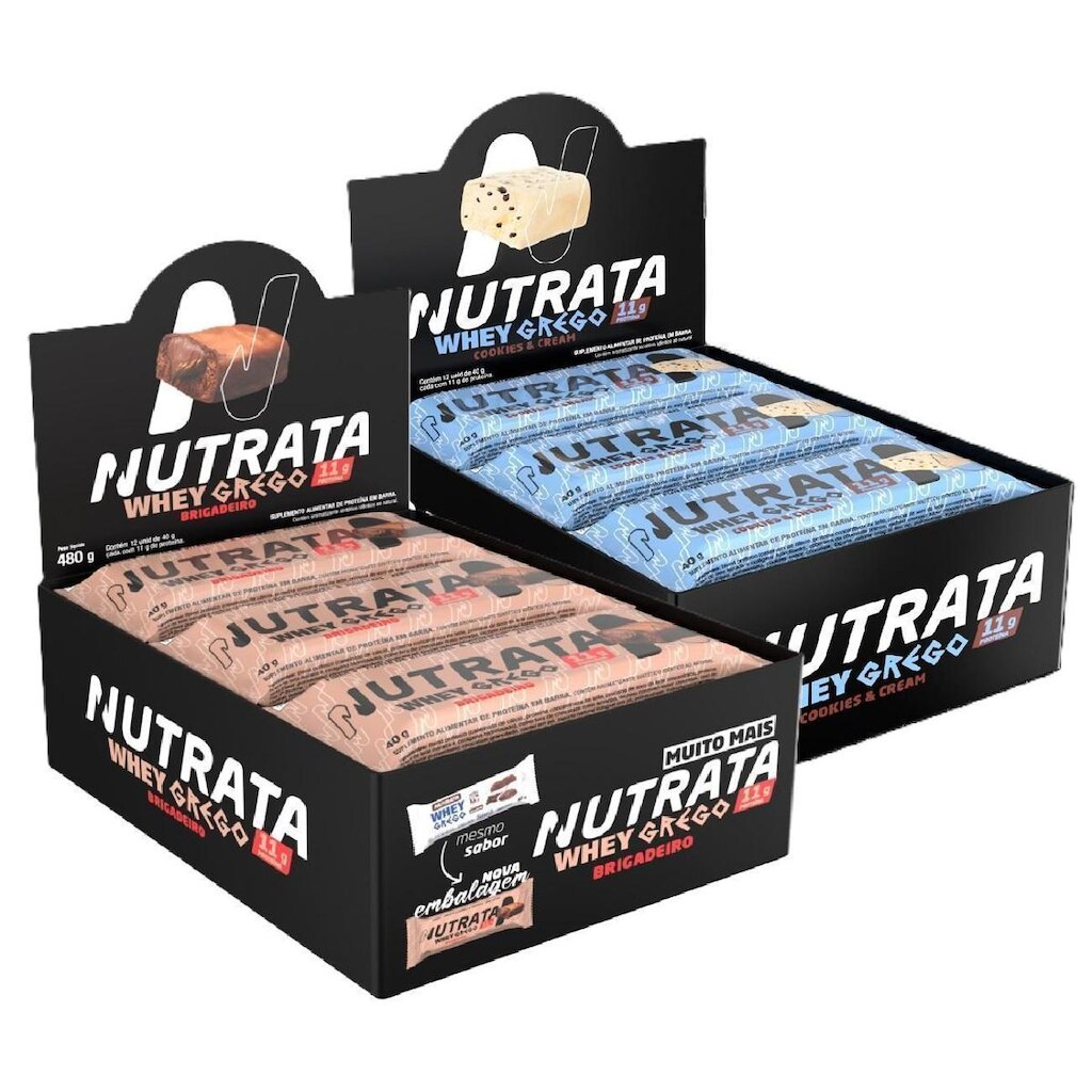 2x Grego Bar Cookies e Brigadeiro - Nutrata 12 un.