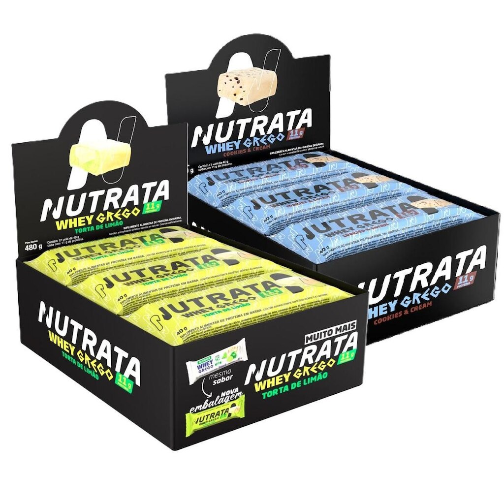 2x Grego Bar Cookies e Torta de Limão - Nutrata 12 un.