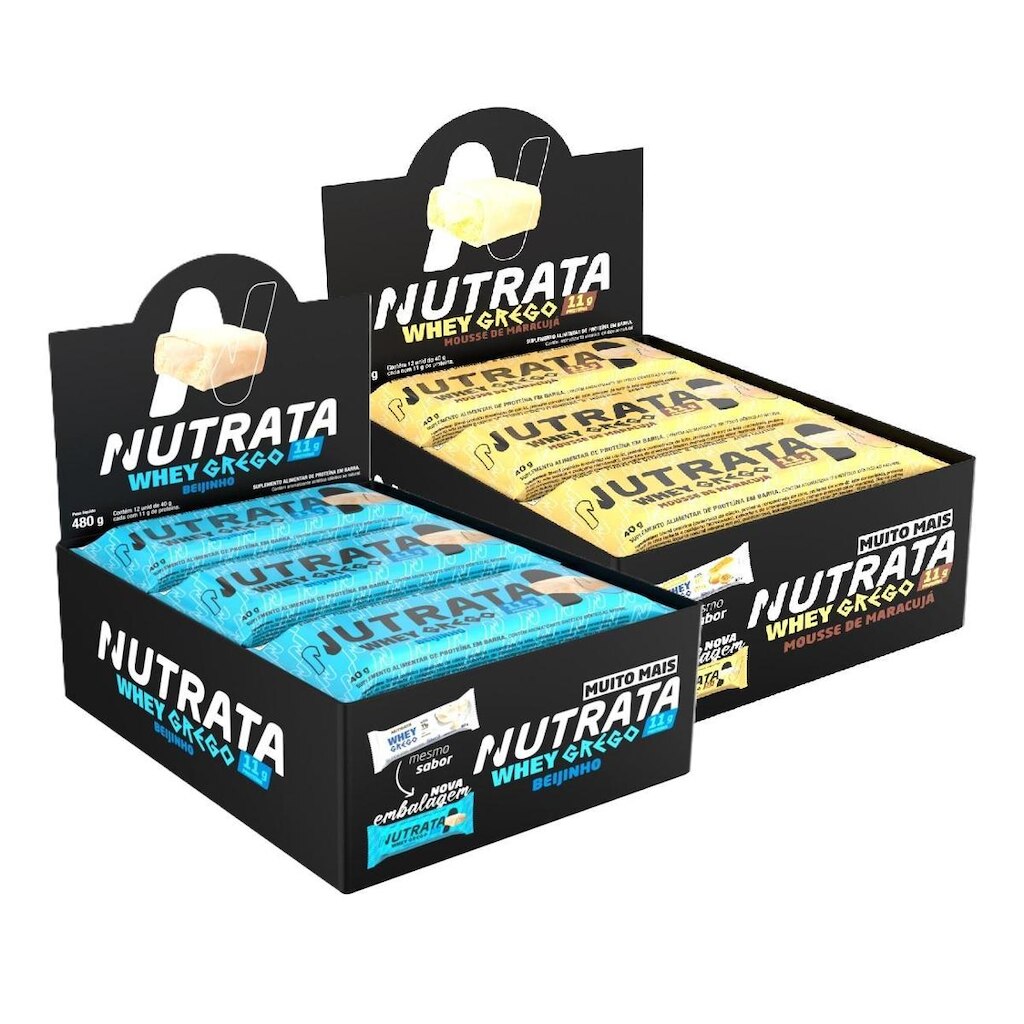 2x Grego Bar Maracujá e Beijinho - Nutrata 12 un.