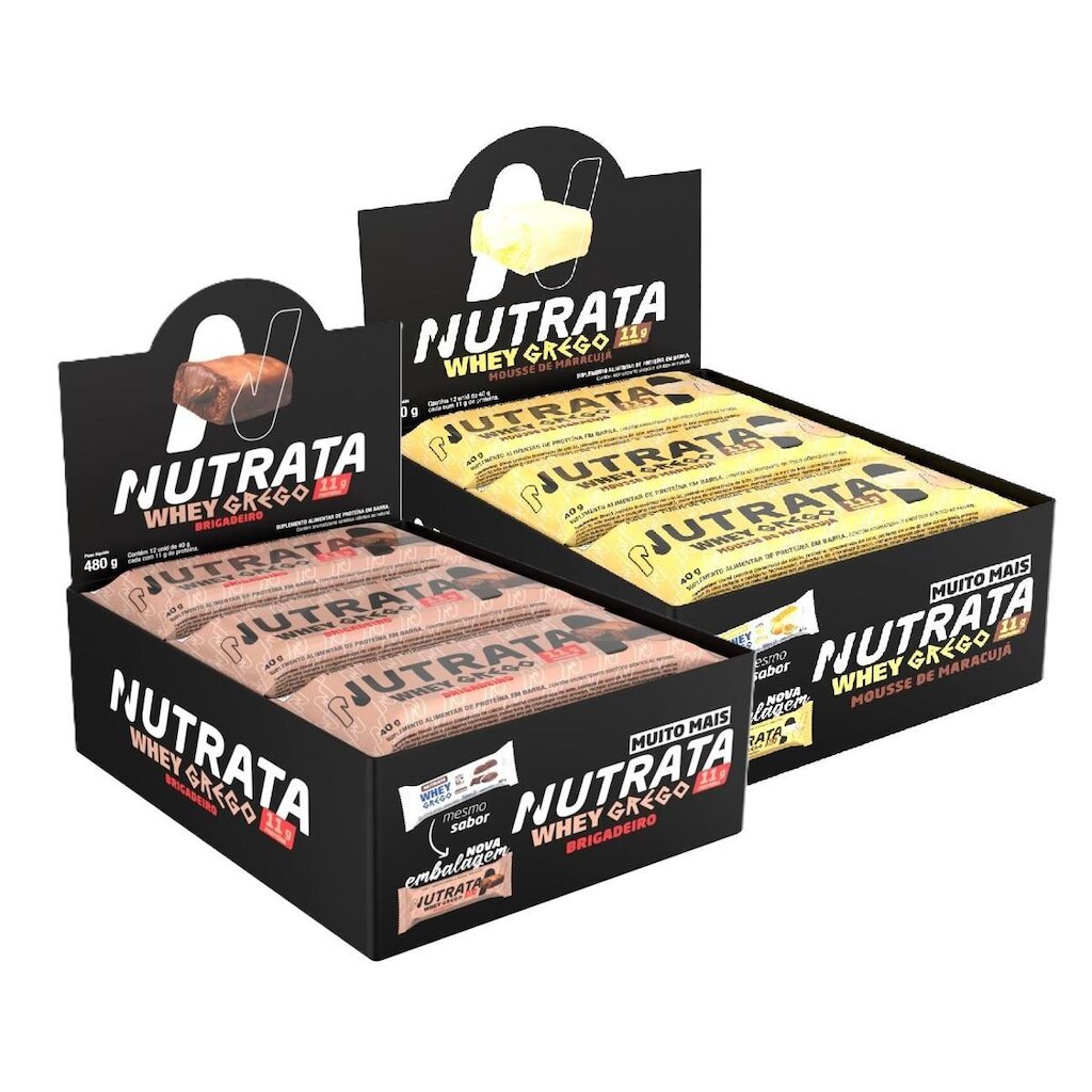2x Grego Bar Maracujá e Brigadeiro - Nutrata 12 un.