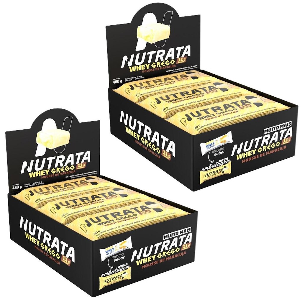 2x Grego Bar Mousse de Maracujá - Nutrata 12 un.