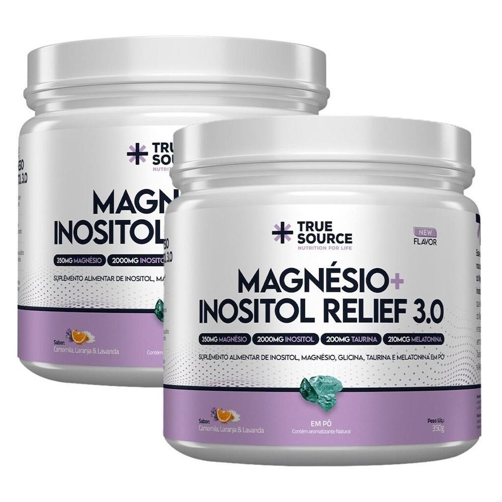 2x Magnésio + Inositol Relief 3.0 Camomila - True Source 350g