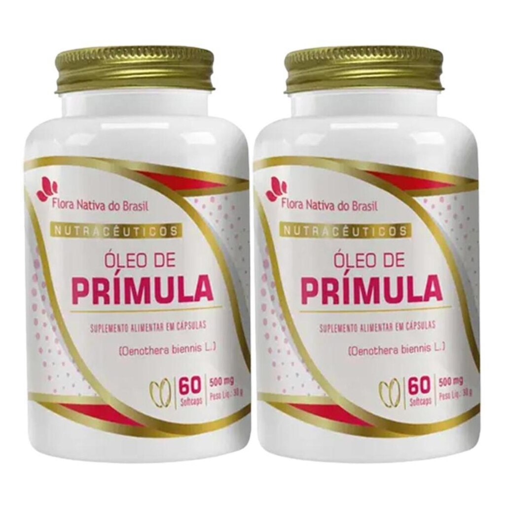 2x Óleo de Prímula 100% Puro 60 SoftCaps 500mg - Flora Nativa do Brasil
