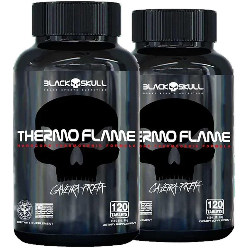 2x Thermo Flame Termogênico 120 Tab Cada Black Skull