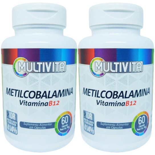 2x Vitamina B12 Metilcobalamina 414% 60 Cápsulas - Branco Menor preço em 2x Vitamina B12 Metilcobalamina 414% 60 Cápsulas - Branco