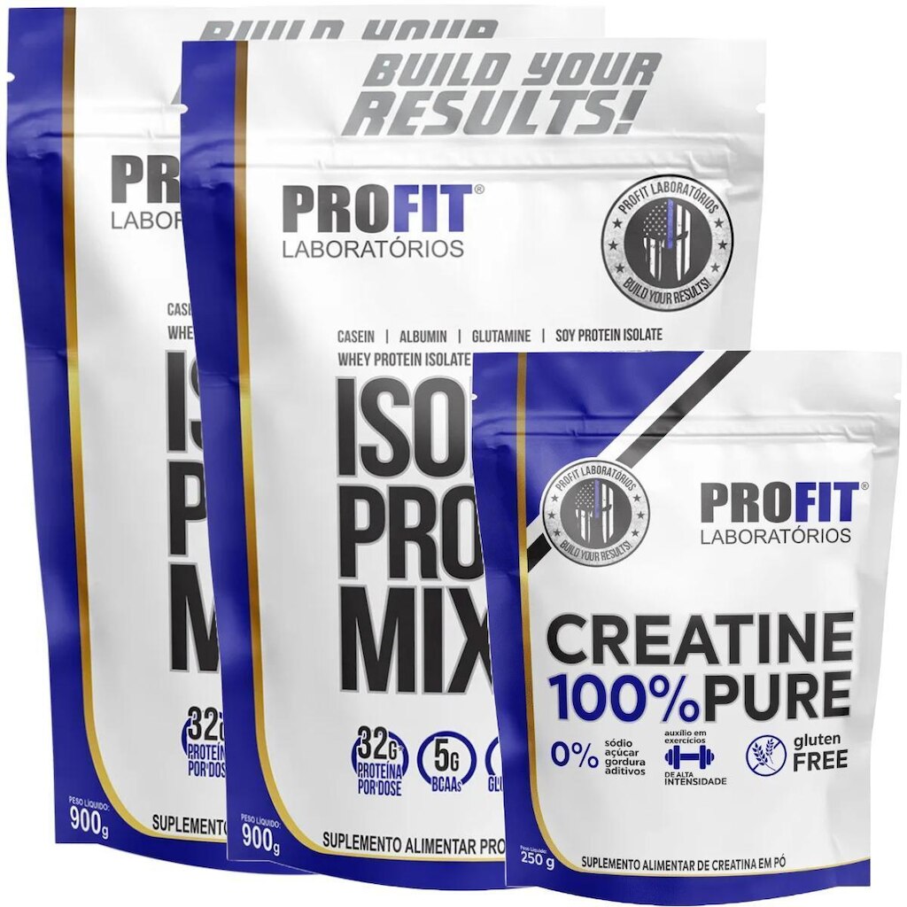 2X WHEY ISOLATE PROTEIN MIX 900G l 1X CREATINA PURA 250G l PROFIT