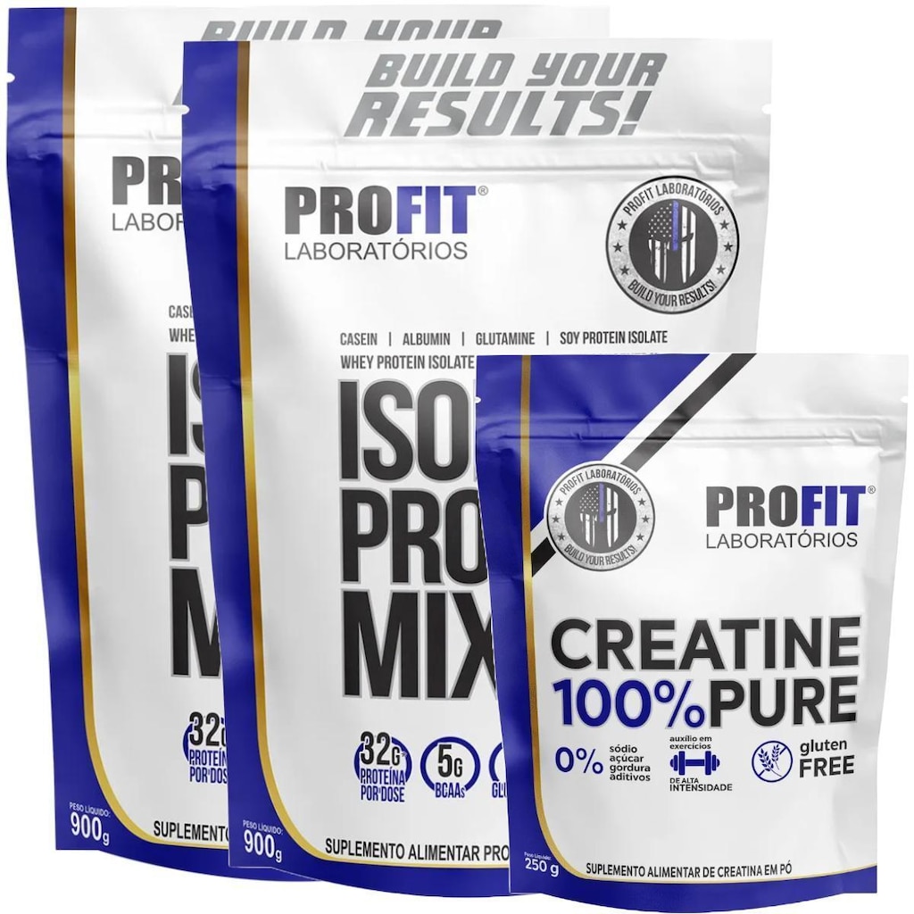 2X WHEY ISOLATE PROTEIN MIX 900G l 1X CREATINA PURA 250G l PROFIT